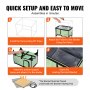 VEVOR Elevated Heated Cat House, Cuboid Kitty Shelter with Adjustable Temperature and Timer, 900D Oxford Cloth Foldable Cat Shelter with Heated Pad  for Winter to Stay Warm and Cozy, Green (Middle)
