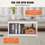 VEVOR 31.5" Farmhouse Coffee Table Square Table with Open Storage Compartment