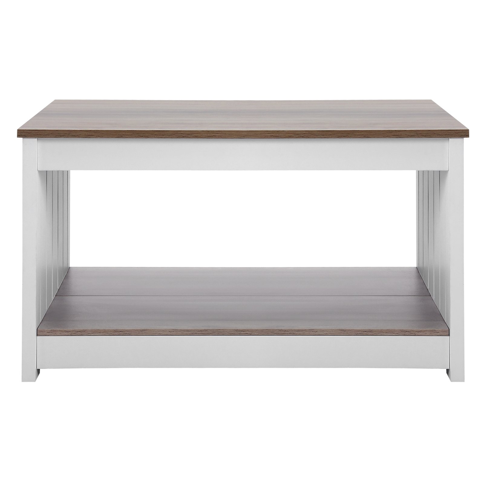 VEVOR 31.5" Farmhouse Coffee Table Square Table with Open Storage Compartment