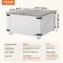 VEVOR 31.5" Farmhouse Coffee Table, Hinged Lift Top Coffee Square Table with Storage Compartment, Wooden Rustic Cocktail Table for Living Room, Bedroom, Apartment, Studio, Gray & White