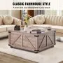 VEVOR 36" Farmhouse Coffee Table Hinged Square Table with Storage Beige