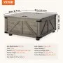 VEVOR 36" Farmhouse Coffee Table, Hinged Square Coffee Table with Large Storage Compartment, Wooden Rustic Cocktail Table for Living Room, Bedroom, Apartment, Studio, Beige