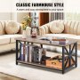 40" Farmhouse Coffee Table Rectangle Table with Open Storage Compartment