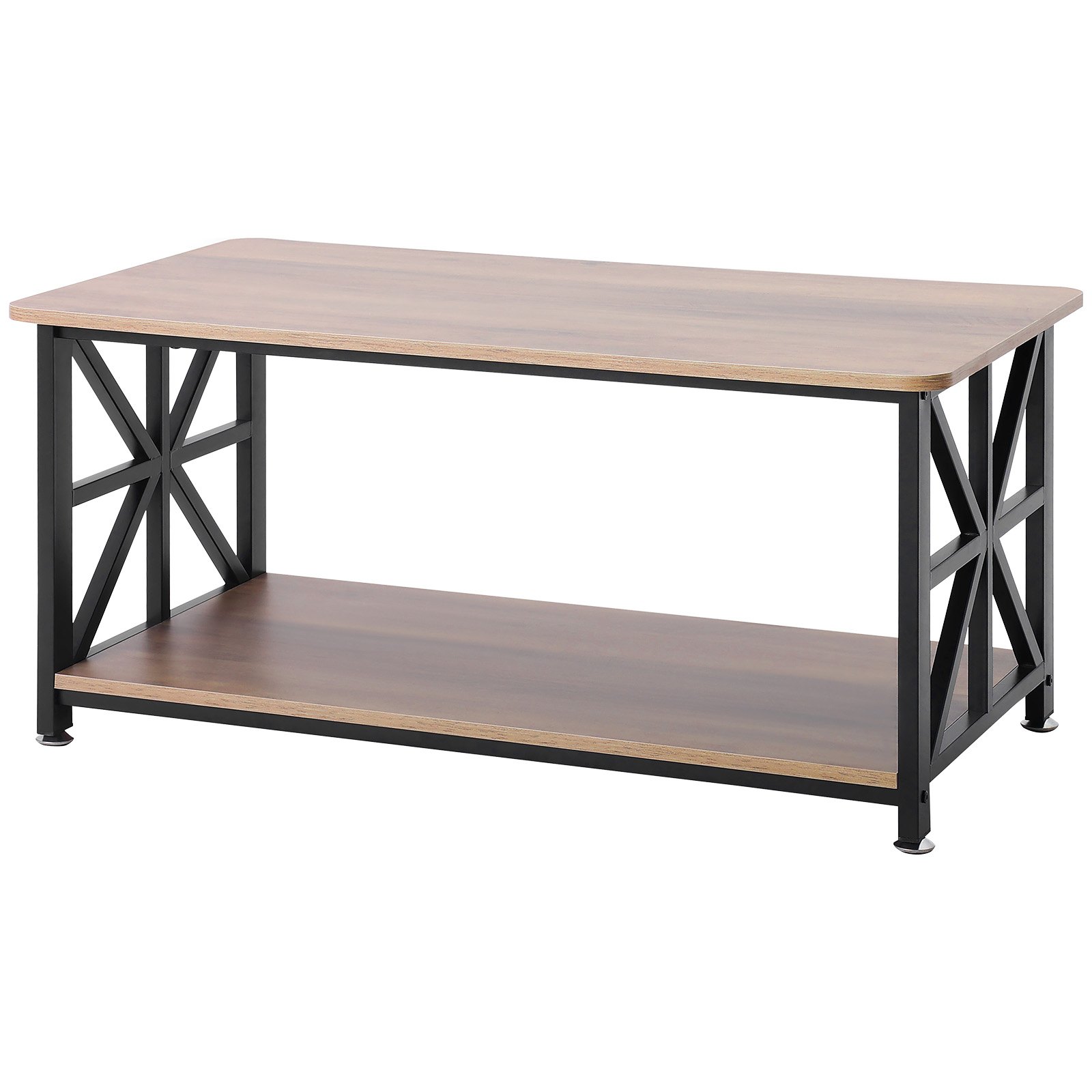 VEVOR 40" Farmhouse Coffee Table Rectangle Table with Open Storage Compartment