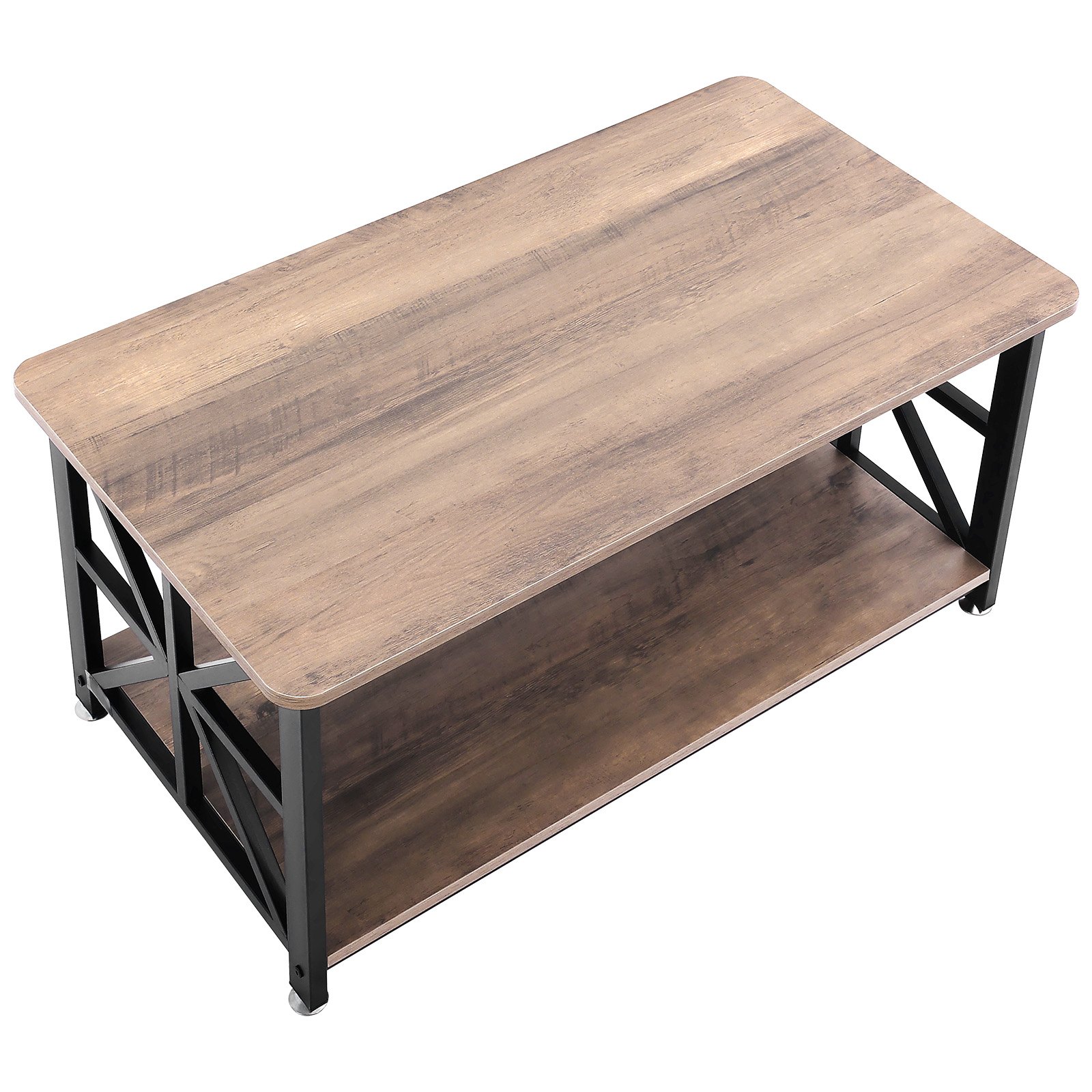 VEVOR 40" Farmhouse Coffee Table Rectangle Table with Open Storage Compartment