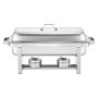 VEVOR Chafing Dish Buffet Set, 8 Qt 4 Pack, Stainless Steel Chafer with 4 Full Size Pans, Rectangle Catering Warmer Server with Lid Water Pan Stand Fuel Holder, for Weddings Parties Banquets, Silver
