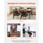 71in Rectangle Dining Table Wood Kitchen Table for 6-8 Person Brown (Only Table)