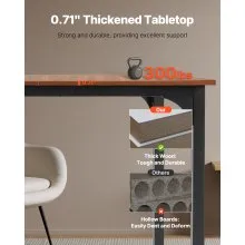 VEVOR 71in Rectangle Dining Table Wood Kitchen Table for 6-8 Person (Only Table)
