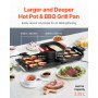 VEVOR Hot Pot with Grill, 2300W 2-in-1 Electric Smokeless Grill and Hot Pot, Removable Shabu-shabu Hotpot with Non-stick Pan, Separate Dual Temperature Control, Indoor Korean BBQ for 1-6 People