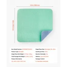 VEVOR Washable Underpads 34" x 36" Incontinence Bed Pad 6-Pack Bedwetting Pad