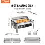 VEVOR Rectangle Roll Top Chafing Dish with 9Qt Pan Visual Glass Kad Tregt Pool