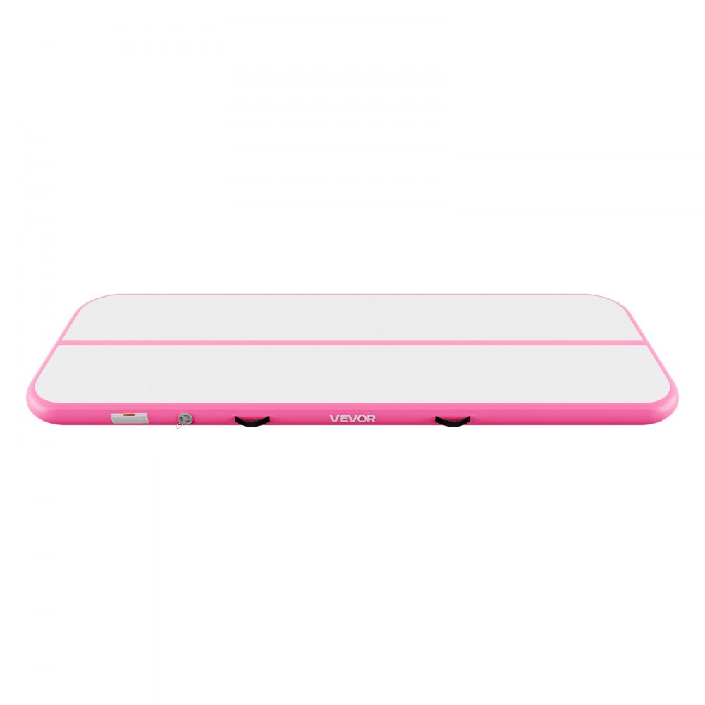 VEVOR Inflatable Gymnastics Air Mat 3m Training Mats w/ Electric Pump, 10 cm Thick Sturdy Tumble Track, Tumbling Mat for Home Use/Gym/Outdoor/Yoga/Cheerleading/Beach/Park/Water, Pink