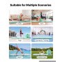 VEVOR Inflatable Gymnastics Air Mat with Air Barrel 3m Training Mats, 10 cm Thick Sturdy Tumble Track with Electric Pump, Tumbling Mat for Home Use/Gym/Outdoor/Yoga/Cheerleading, Mint Green