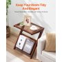 VEVOR Rattan Coffee Table Z-Shaped Rattan Coffee Table 1-Tier for Living Room