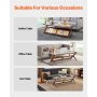 VEVOR Rattan Coffee Table Z-Shaped Rattan Coffee Table 1-Tier for Living Room