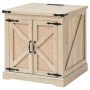 VEVOR Farmhouse-sidebord, rektangulært sofabord i PE-rattan, 24-tommer moderne sofabord i boho-stil med opbevaring og retro metalhængsler, til stue, soveværelse og små rum