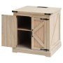 VEVOR Farmhouse-sidebord, rektangulært sofabord i PE-rattan, 24-tommer moderne sofabord i boho-stil med opbevaring og retro metalhængsler, til stue, soveværelse og små rum