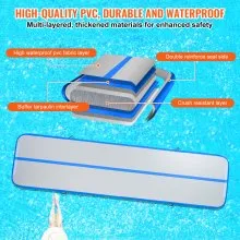 VEVOR Gymnastics Air Mat, 4 inch Thickness Inflatable Gymnastics Tumbling Mat, Tumble Track with Electric Pump, Training Mats for Home Use/Gym/Yoga/Cheerleading/Beach/Park/Water, 13 ft, Blue
