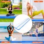 VEVOR Gymnastics Air Mat, 4 inch Thickness Inflatable Gymnastics Tumbling Mat, Tumble Track with Electric Pump, Training Mats for Home Use/Gym/Yoga/Cheerleading/Beach/Park/Water, 16 ft, Blue