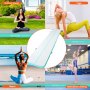 VEVOR Gymnastics Air Mat, 4 inch Thickness Inflatable Gymnastics Tumbling Mat, Tumble Track with Electric Pump, Training Mats for Home Use/Gym/Yoga/Cheerleading/Beach/Park/Water, 20 ft, Mint Green