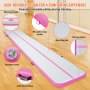 VEVOR Gymnastics Air Mat, 4 inch Thickness Inflatable Gymnastics Tumbling Mat, Tumble Track with Electric Pump, Training Mats for Home Use/Gym/Yoga/Cheerleading/Beach/Park/Water, 20 ft, Pink