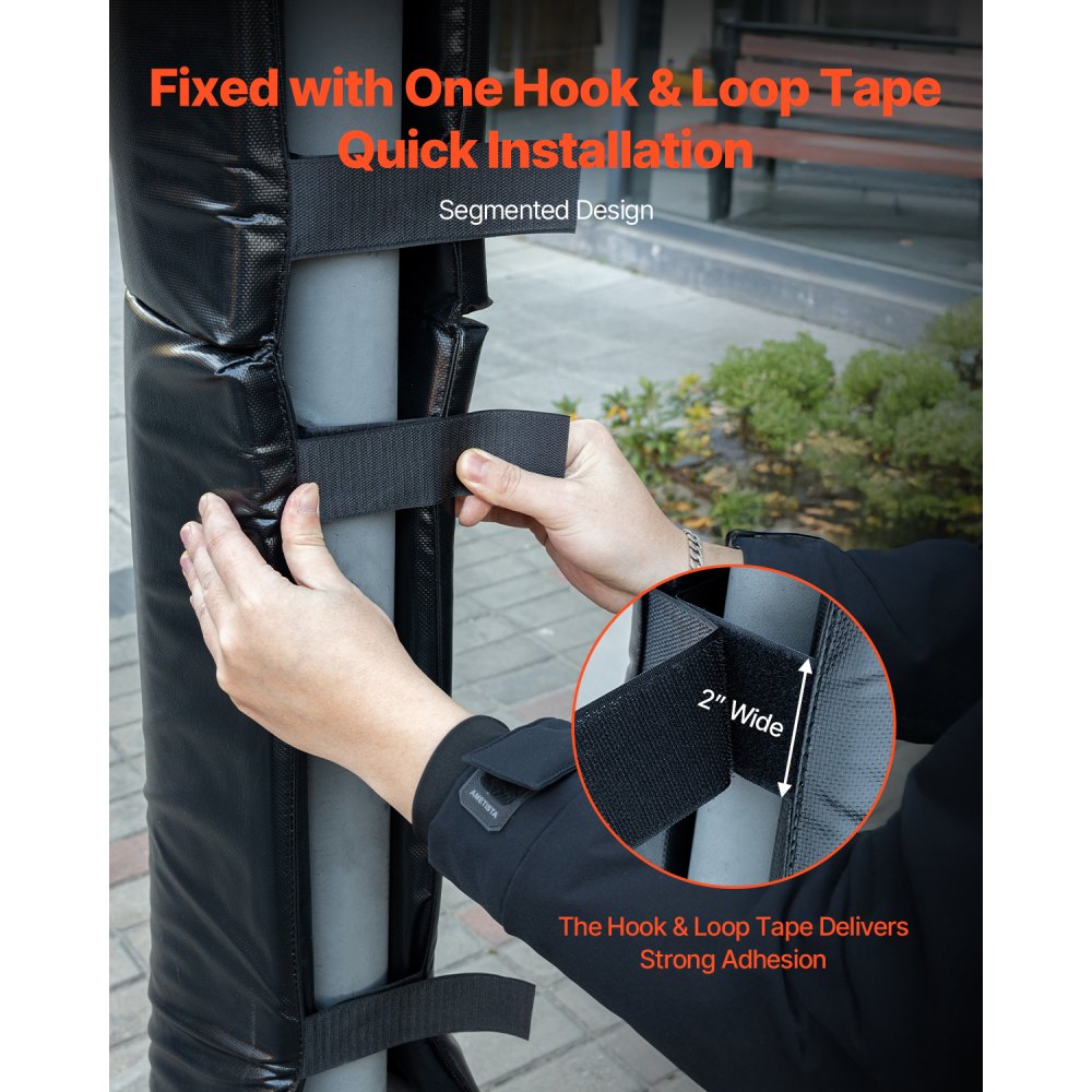 VEVOR Basketball Pole Pad, 71 tommer høj og 1,2 tommer tyk Kraftig Wrap Around Pole Pad, Passer til 2-6,3 runde og 4,5x4,5 tommer firkantede stænger, Vandtæt beskyttelsesmåtte til al slags vejr til kældergarage