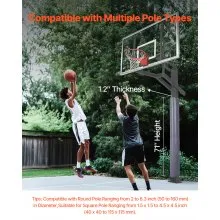 VEVOR 180cm Basketball Pole Pad Durable Padding 5-16 Round 11.5x11.5 Square Pole