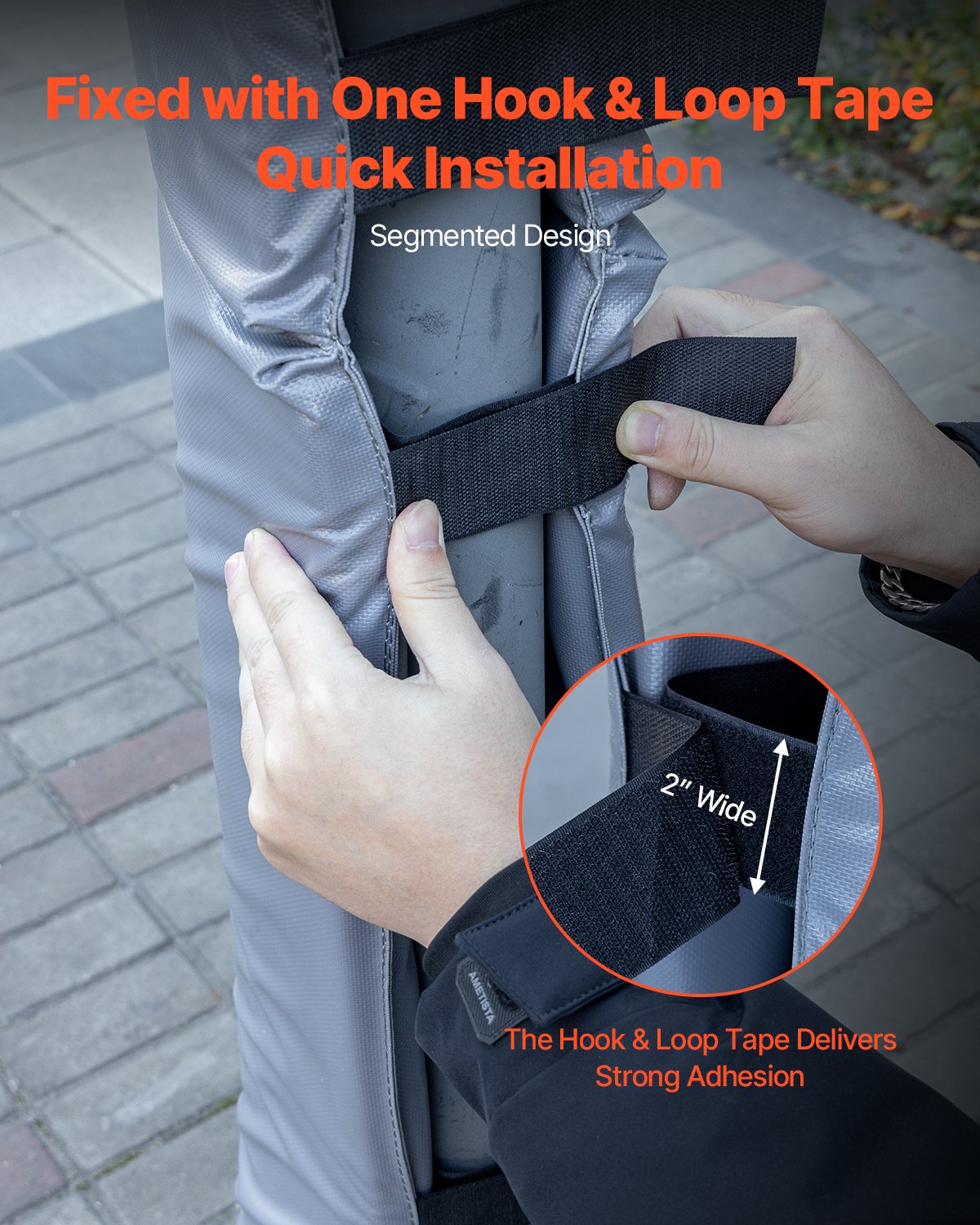 VEVOR Basketball Pole Pad, 71 inch Tall and 1.2 inch Thick Heavy Duty Wrap Around Pole Padding, Fits 2-6.3 Round & 4.5x4.5 inch Square Pole, All-weather Waterproof Protective Pad for Basement Garage