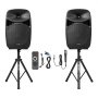 2 X 15 in Speakers Portable PA System 2000W Mixer Bluetooth Mic for DJ Party