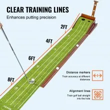 VEVOR 2 Hole Golf Putting Mat Indoor Golf Putting Green Golf Training Aid