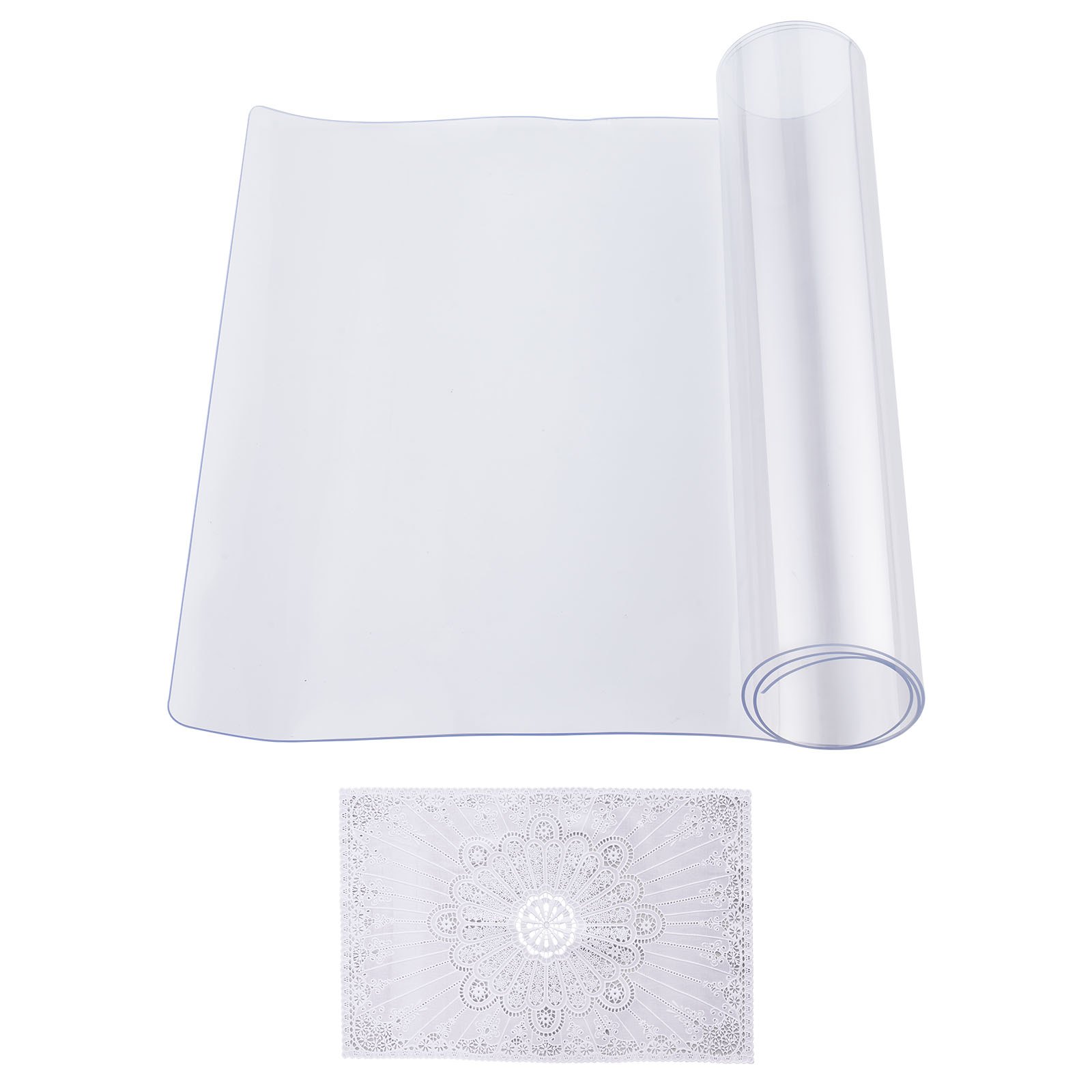 VEVOR Plastic Table Cover, 14 x 24 Inch 1.5 mm Thick Clear Table Protector, Rectangle PVC Desk Mat, Waterproof & Easy Cleaning Desk Pad Tablecloth, for Office Dresser Dining Room Table Night Stand