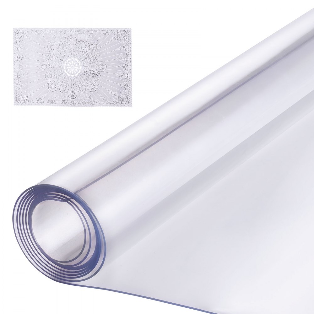 VEVOR PVC chránič stolu 24 x 96 palců průhledný plastový chránič stolu o tloušťce 1,5 mm