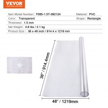 VEVOR PVC Table Protector 36x48 Inch Clear Plastic Desk Protector 1.5mm Thick