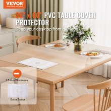 VEVOR PVC Table Protector 36x60 Inch Frosted Plastic Desk Protector 1.5mm Thick