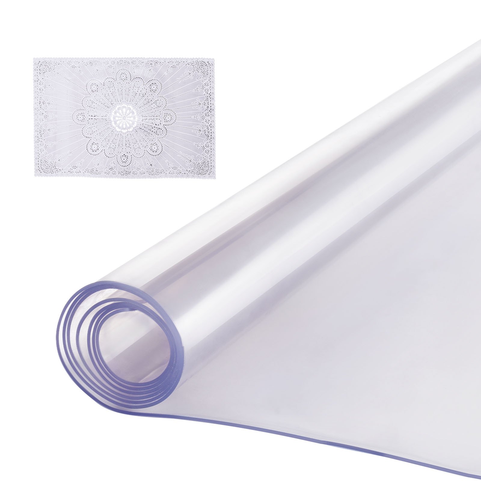 VEVOR Plastic Table Cover, 42 x 60 Inch 2.0 mm Thick Clear Table Protector, Rectangle PVC Desk Mat, Waterproof & Easy Cleaning Desk Pad Tablecloth, for Office Dresser Dining Room Table Night Stand