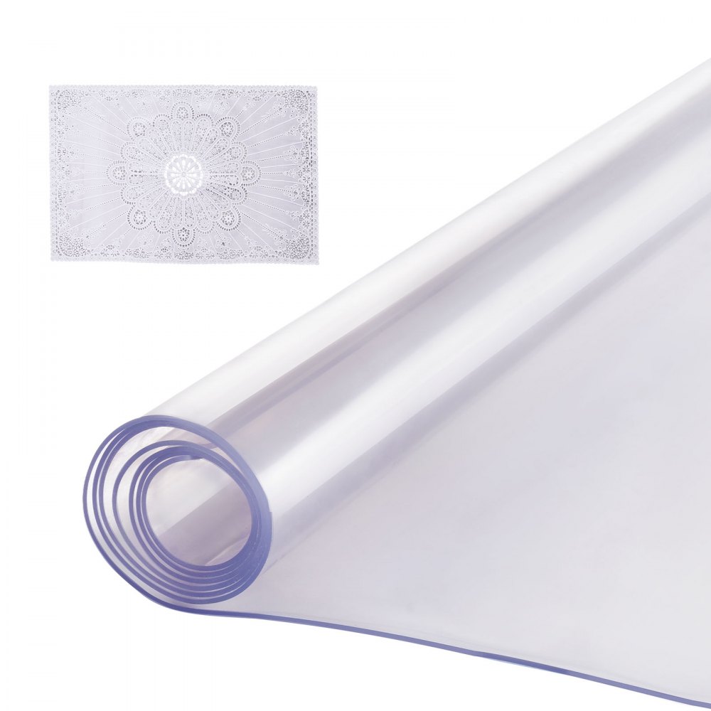 Protector de masă din PVC VEVOR 42x72 inch Protector de birou din plastic transparent, 2,0 mm grosime