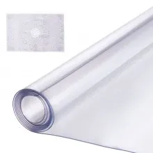 VEVOR Plastic Table Cover, 54 x 54 Inch 2.0 mm Thick Clear Table Protector, Square PVC Desk Mat, Waterproof & Easy Cleaning Desk Pad Tablecloth, for Office Dresser Dining Room Table Night Stand