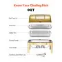 VEVOR Roll Top Chafing Dish Buffet Complete Set, 9Qt Stainless Steel Chafer with Full Size Pan, Rectangle Catering Warmer Server with Visible Lid Water Pan Folding Stand Fuel Holder Meal Clip, Gold