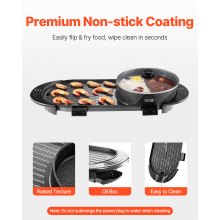 VEVOR Hot Pot with Grill 2200W 2-in-1 Electric Smokeless Grill and Hot Pot