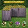 VEVOR Plastic Raised Garden Bed, 20.5H Flower Box Kit, Brown Rattan Style Grow Planter Care Box, Set of 4 Raised Garden Planter, Self-Watering Elevated Herb Planter, Raised Garden Beds in/Outdoor