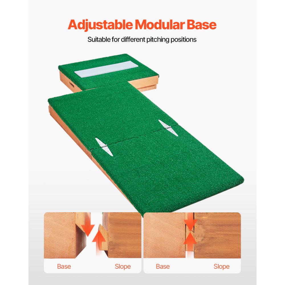 VEVOR Pitching Mound, Portable Baseball Pitcher's Mound, 85 in Indoor Outdoor Pitching Practice and Training Equipment, Softball Pitching Aids with Antifade Turf, Pitching Rubber, Adjustable Base