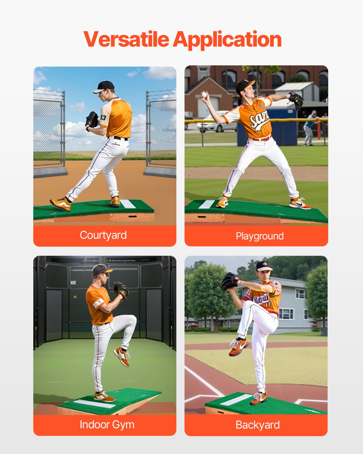 VEVOR Pitching Mound, Portable Baseball Pitcher's Mound, 85 in Indoor Outdoor Pitching Practice and Training Equipment, Softball Pitching Aids with Antifade Turf, Pitching Rubber, Adjustable Base