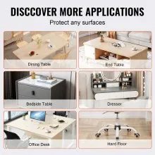 VEVOR Clear Table Cover Protector, 36" x 72" Table Cover, 1.5 mm Thick PVC Plastic Tablecloth, Waterproof Desktop Protector for Writing Desk, Coffee Table, Dining Room Table