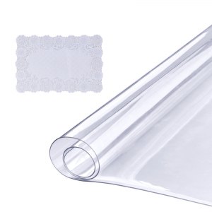 Thick Clear PVC Table Protector Mat – Heavy Duty, Wipeable, Waterproof – Fits Dining, Office, Coffee Tables 52x84 Inches