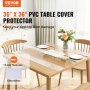 VEVOR Clear Protector Cover Table, 36"x36"/916 x 916 mm Κάλυμμα τραπεζιού, Πλαστικό τραπεζομάντιλο PVC πάχους 1,5 mm, Αδιάβροχο προστατευτικό επιφάνειας εργασίας για γραφείο, τραπεζάκι σαλονιού, τραπέζι τραπεζαρίας