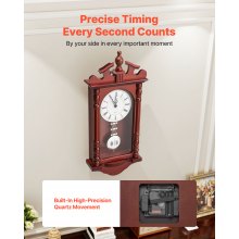 Grandfather Clock Vintage Pendulum Wall Clock 23.2 in with Quartz Movement