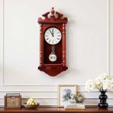 Grandfather Clock Vintage Pendulum Wall Clock 23.2 in with Quartz Movement