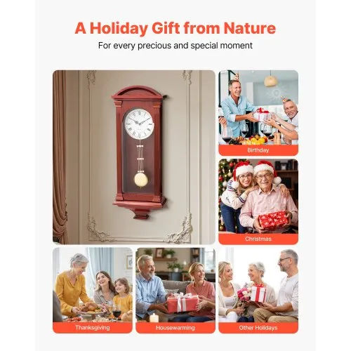 Grandfather Clock Vintage Pendulum Wall Clock 26.7 in with Quartz Movement