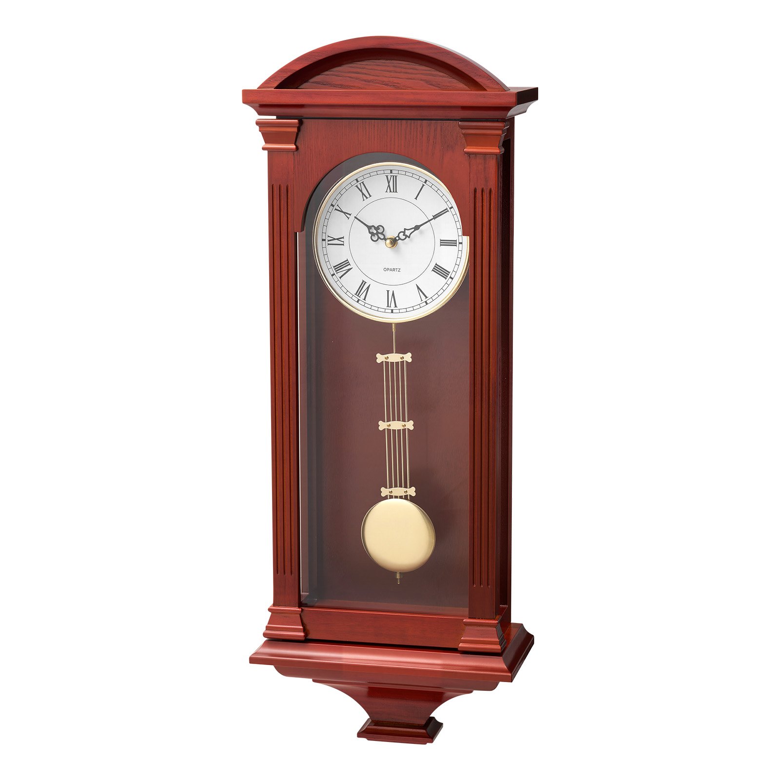 VEVOR Grandfather Clock, 678.2 mm Classic Vintage Pendulum Clock, Pine Wood & MDF Wall Clocks with Quartz Movement and Quiet Design, for Living Room, Bedroom, Home Decor & Gift (Cherry Tone Finish)