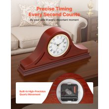 Grandfather Clock Silent Vintage Mantel Clock 6.4 in with Quartz Movement